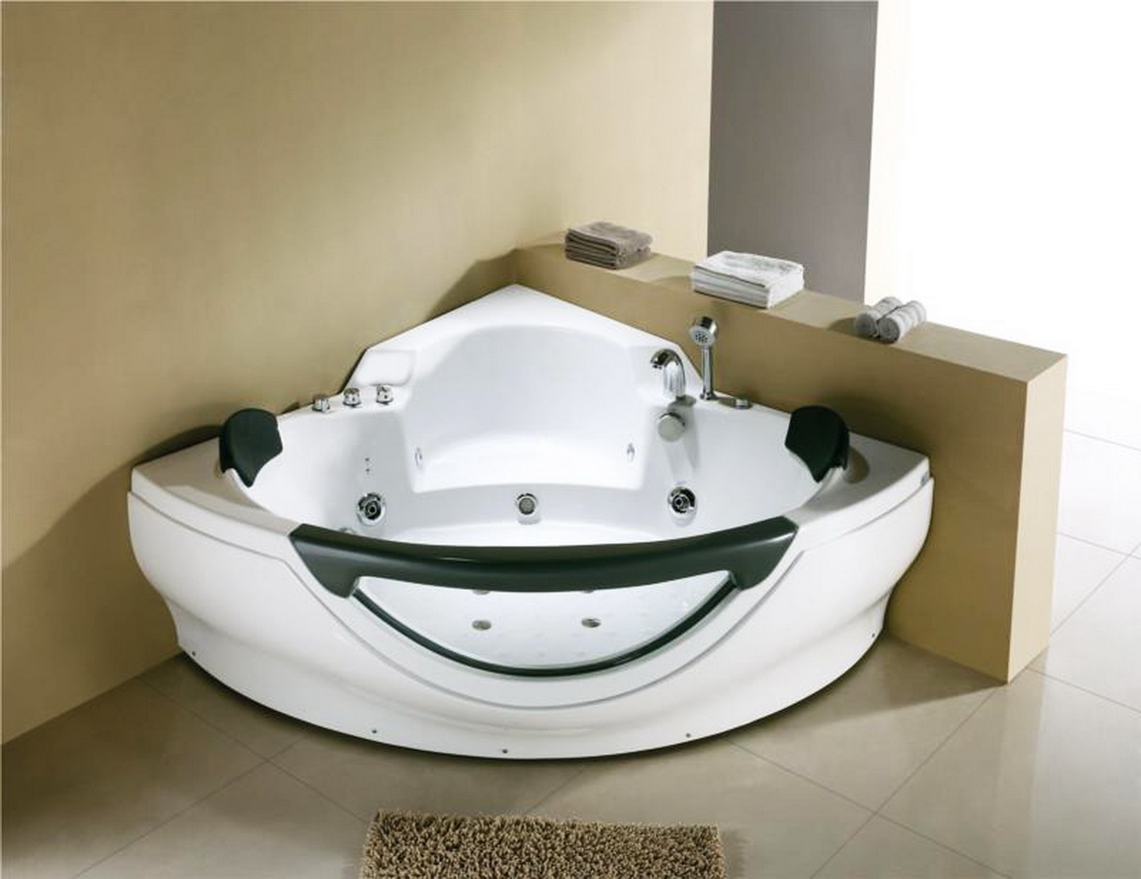 Corner  Whirlpool Bathtub  with air bubble, heater, M3150 color light. FREE SHIPPING - Image 1
