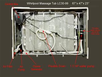 2 PERSON Deluxe Computerized Big Whirlpool w/Heater , air bubble 67&quot;x47&quot; LC3099 - Image 5