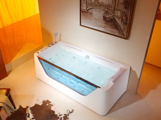 Luxury Whirlpool Bathtub  with air bubble, heater, waterfall, Bluetooth M1777 Waterfall Free Shipping 48US - Image 1